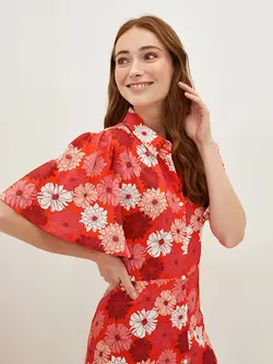 پیراهن سایز بزرگ زنانه صورتی روشن السی وایکیکی