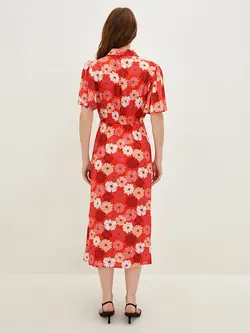 پیراهن سایز بزرگ زنانه صورتی روشن السی وایکیکی