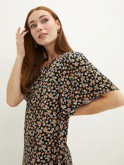 پیراهن سایز بزرگ زنانه مشکی السی وایکیکی