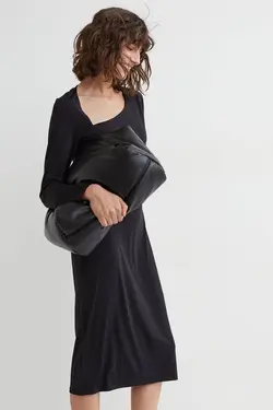 پیراهن آستین بلند زنانه سیاه اچ اند ام