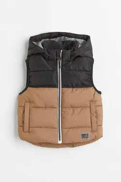 پافر بدون آستین پسرانه قهوه ای روشن اچ اند ام