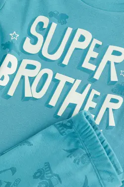 ست لباس راحتی پسرانه فیروزه ای اچ اند ام