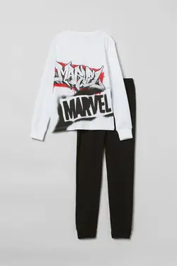 ست لباس راحتی پسرانه سفید اچ اند ام