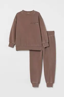 ست سویشرت و شلوار پسرانه قهوه ای اچ اند ام