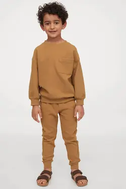 ست سویشرت و شلوار پسرانه بژ اچ اند ام