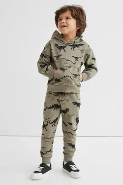 ست هودی و شلوار پسرانه خاکی اچ اند ام