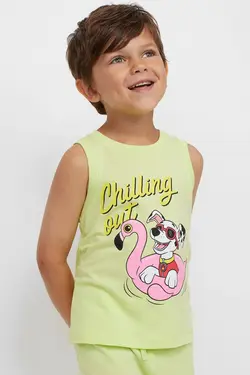 تاپ پسرانه زرد نئون اچ اند ام