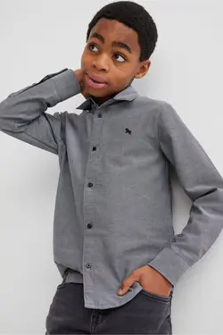 پیراهن پسرانه خاکستری تیره اچ اند ام