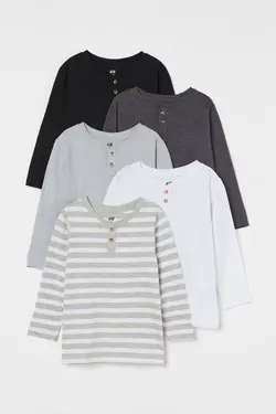 تی شرت پسرانه خاکستری روشن اچ اند ام