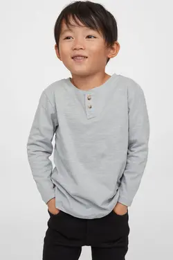 تی شرت پسرانه خاکستری روشن اچ اند ام