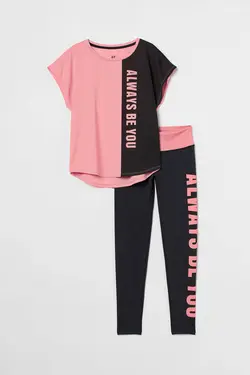 لباس ورزشی دخترانه صورتی روشن اچ اند ام