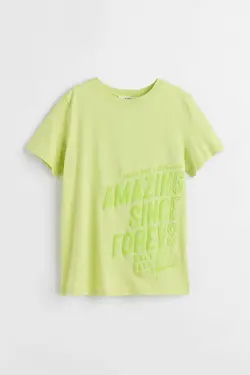 تی شرت پسرانه سبز نئونی اچ اند ام