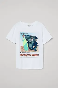 تی شرت پسرانه سفید اچ اند ام