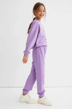 شلوار جاگر دخترانه بنفش اچ اند ام