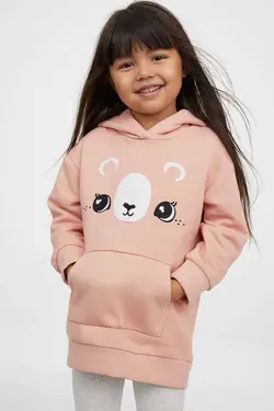 هودی دخترانه صورتی پودری اچ اند ام