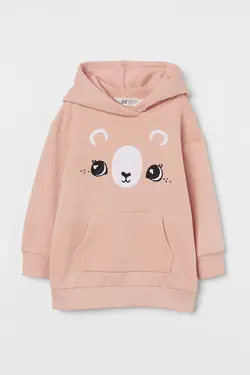 هودی دخترانه صورتی پودری اچ اند ام