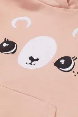 هودی دخترانه صورتی پودری اچ اند ام