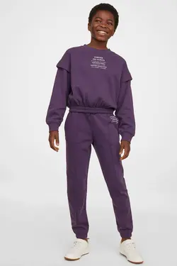 ست لباس راحتی دخترانه بنفش تیره اچ اند ام