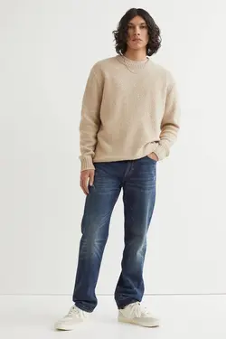 شلوار جین relax fitمردانه  آبی تیره اچ اند ام