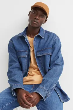 شلوار جین regular fitمردانه آبی تیره اچ اند ام