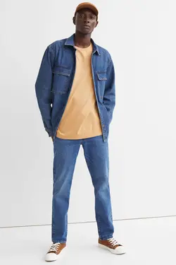 شلوار جین regular fitمردانه آبی تیره اچ اند ام