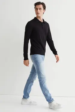 شلوار جین جذب مردانه آبی روشن اچ اند ام