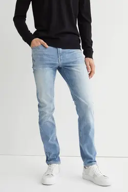 شلوار جین جذب مردانه آبی روشن اچ اند ام