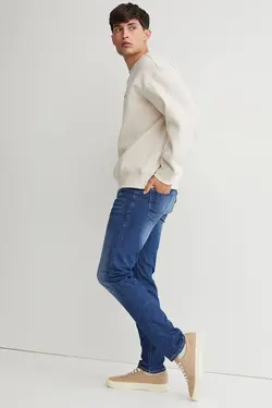 شلوار جین جذب مردانه آبی اچ اند ام