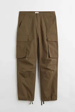 شلوار شش جیب مردانه خاکی تیره اچ اند ام