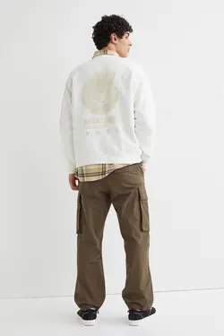 شلوار شش جیب مردانه خاکی تیره اچ اند ام