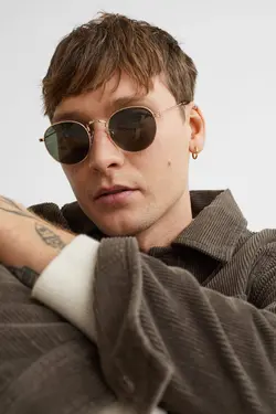 عینک آفتابی مردانه طلایی اچ اند ام