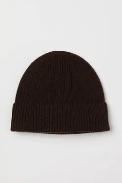 کلاه بافت مردانه قهوه ای تیره اچ اند ام