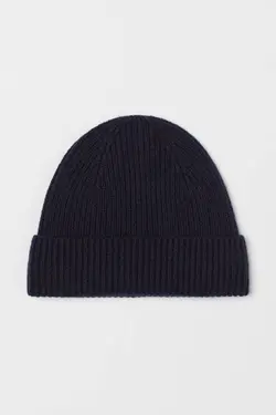 کلاه بافت مردانه سرمه ای اچ اند ام