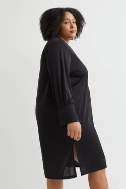 پیراهن آستین بلند زنانه سیاه اچ اند ام