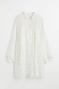 پیراهن آستین بلند زنانه سفید اچ اند ام