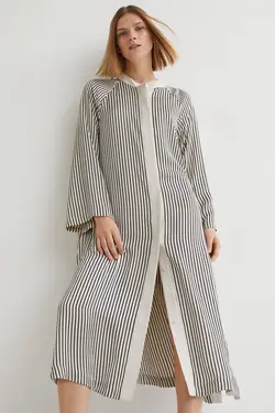 پیراهن آستین بلند زنانه سفید اچ اند ام