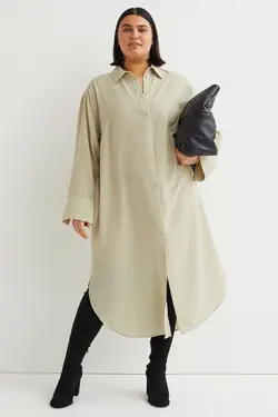 پیراهن آستین بلند زنانه سبز پسته ای اچ اند ام