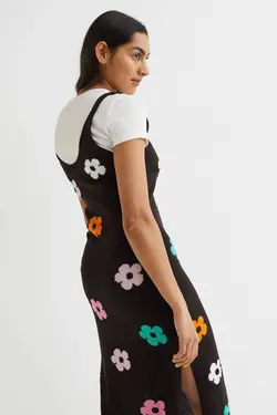 پیراهن میدی زنانه سیاه اچ اند ام