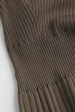 پیراهن میدی زنانه خاکی تیره اچ اند ام