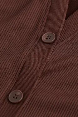 پیراهن کوتاه زنانه قهوه ای تیره اچ اند ام