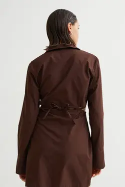 پیراهن آستین بلند زنانه قهوه ای تیره اچ اند ام