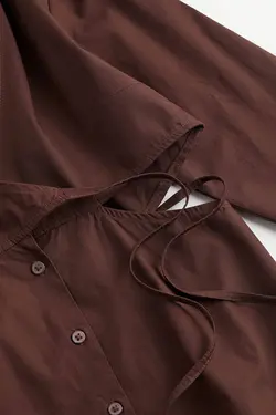 پیراهن آستین بلند زنانه قهوه ای تیره اچ اند ام