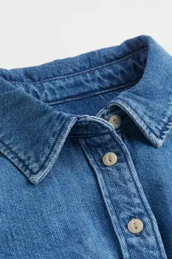 پیراهن آستین بلند زنانه آبی اچ اند ام