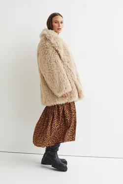 پیراهن آستین بلند زنانه قهوه ای اچ اند ام