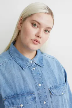 پیراهن سایز بزرگ زنانه آبی اچ اند ام