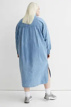 پیراهن سایز بزرگ زنانه آبی اچ اند ام