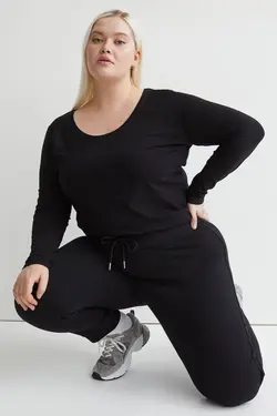 سویشرت سایز بزرگ زنانه سیاه اچ اند ام