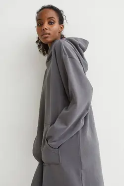 پیراهن آستین بلند زنانه خاکستری تیره اچ اند ام