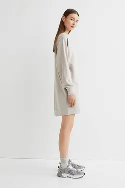 پیراهن آستین بلند زنانه خاکستری روشن اچ اند ام