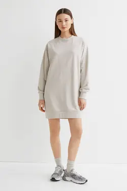 پیراهن آستین بلند زنانه خاکستری روشن اچ اند ام